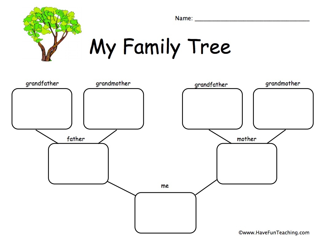 Fun Printable Family Tree Worksheet For Kids Teaching Resources