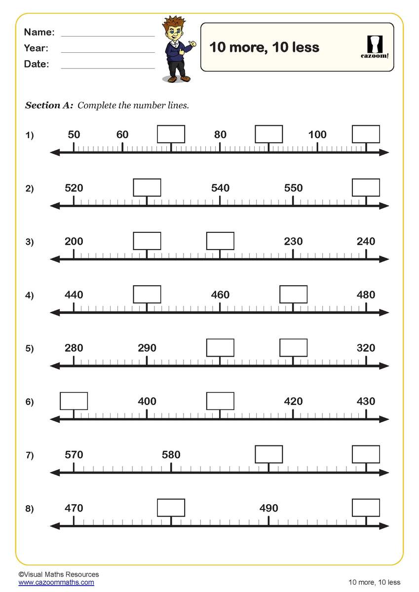 10 More 10 Less Worksheet Fun And Engaging Year 3 PDF Worksheets