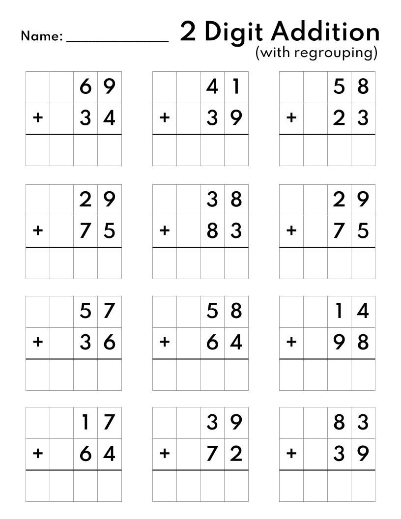 Addition Printout 1st Grade Math Worksheet Catholic