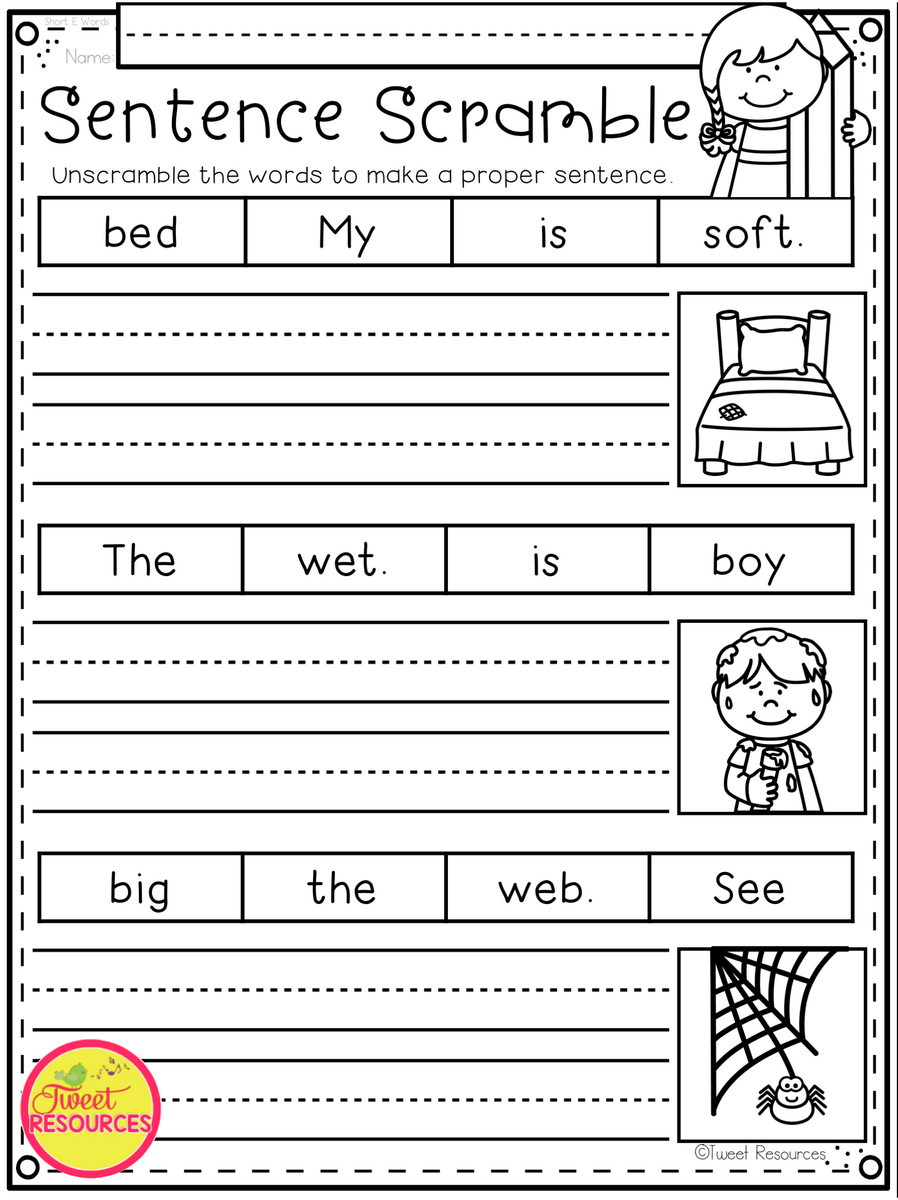 10 Rearrange The Sentence Ideas Kindergarten Writing Sentence Writing Kindergarten Worksheets