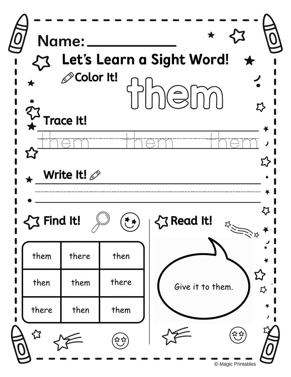 100 Sight Words Worksheets Trace Write Color Read PDF Etsy Ireland
