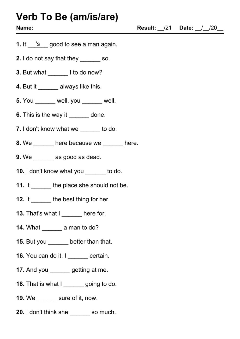 101 Verb To Be PDF Worksheets With Answers 2103 Exercises Grammarism 101 Verb To Be PDF Worksheets With Answers 2103 Exercises Grammarism