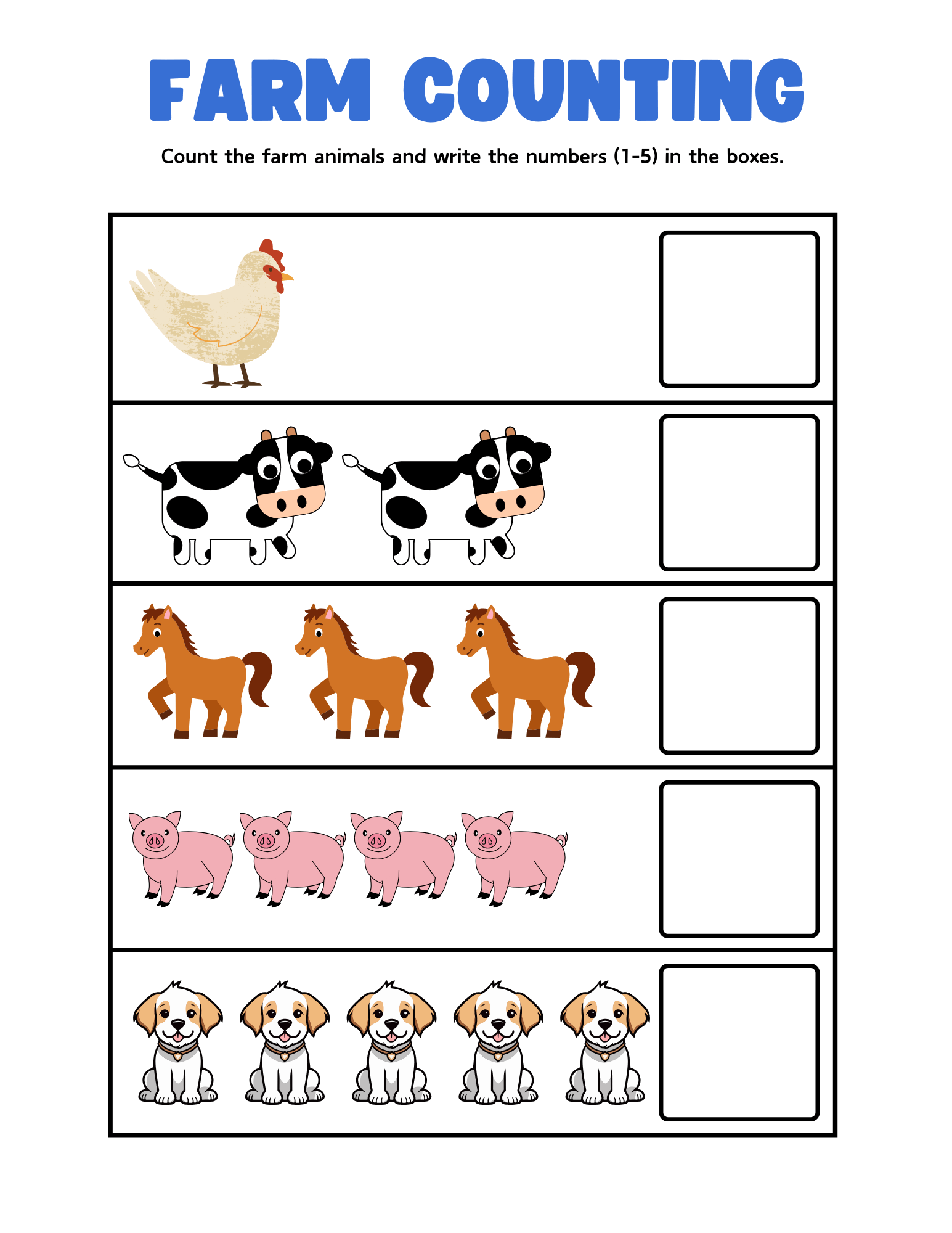 13 Farm Preschool Worksheets Printables Including Animals