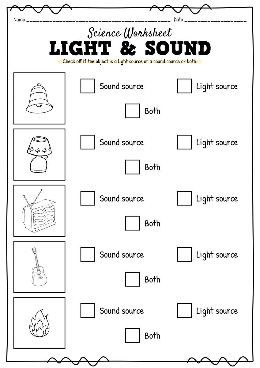 13 Science Worksheets Light And Sound Free PDF At Worksheeto Summer Early Finishers 1st Grade Science Label The Insect Worksheets Library