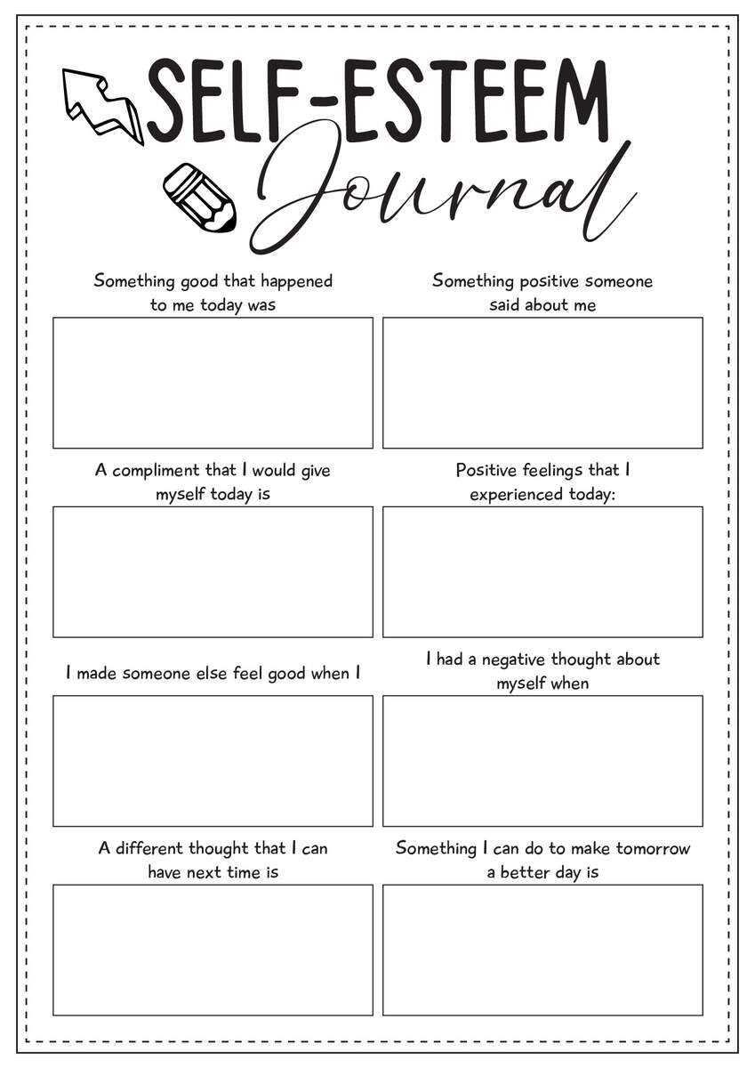 13 Self Esteem Worksheets For Students Free PDF At Worksheeto Worksheets Library