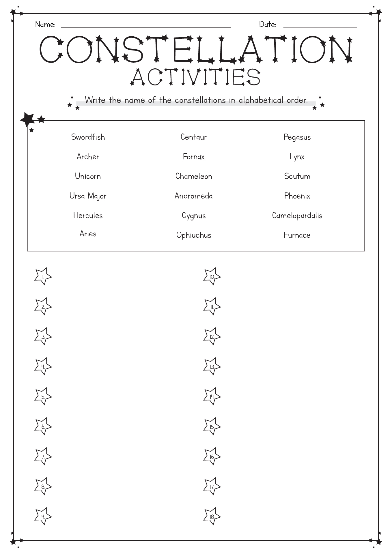 15 Constellation Connect The Dots Worksheet Free PDF At Worksheeto