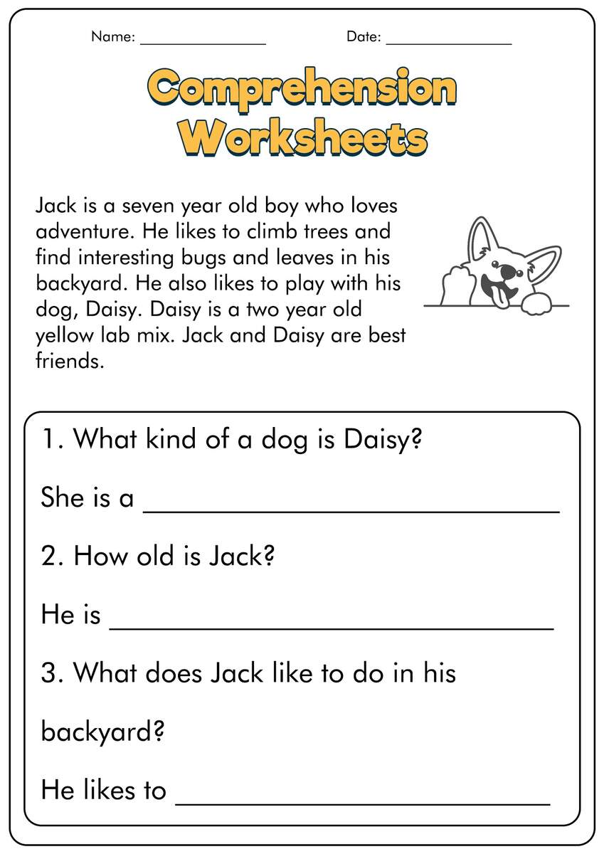 15 First Grade Reading Comprehension Worksheets Free PDF At Worksheeto