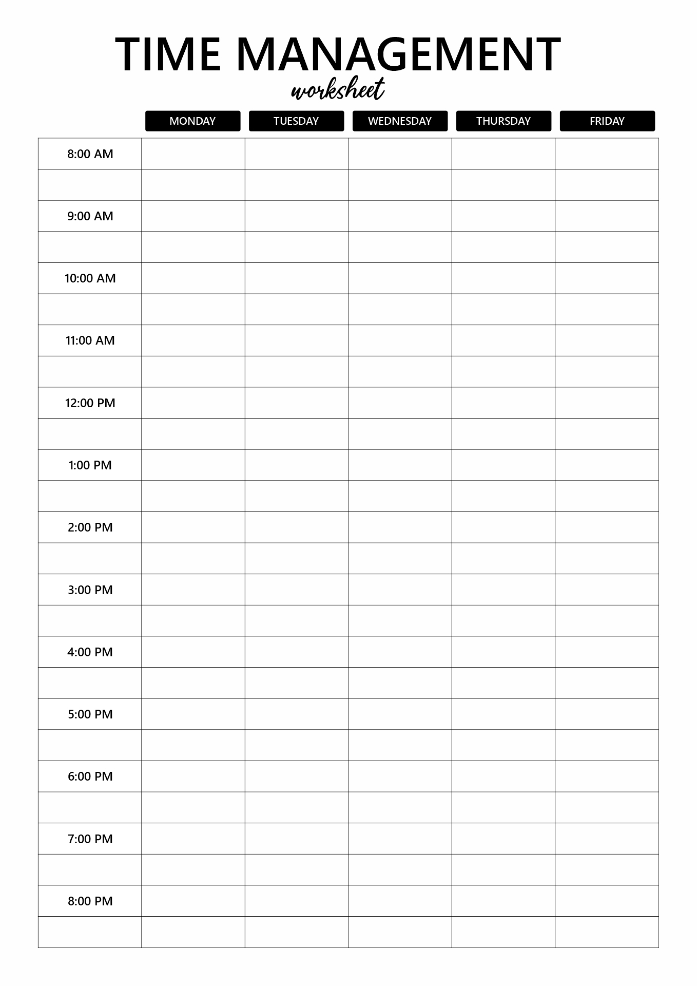 Free Time Management Templates Smartsheet