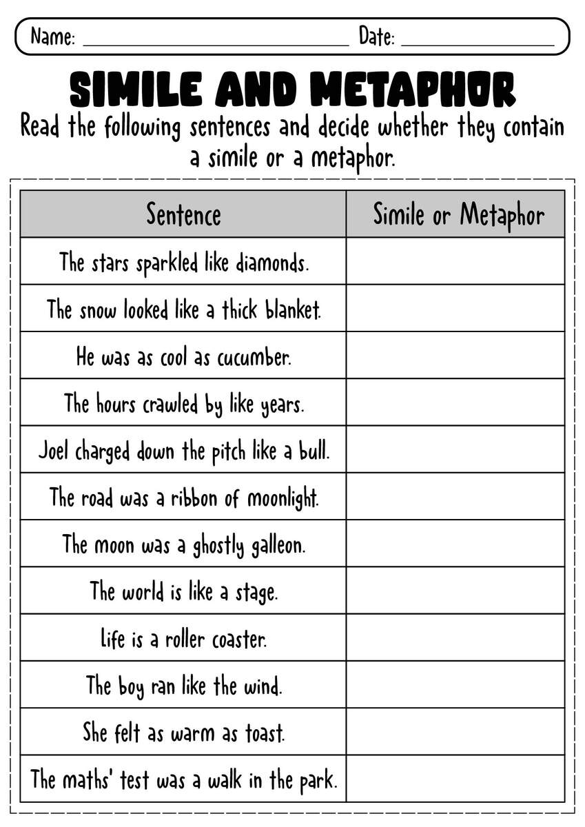 19 Free Printable Figurative Language Worksheets Free PDF At Worksheeto 19 Free Printable Figurative Language Worksheets Free PDF At Worksheeto