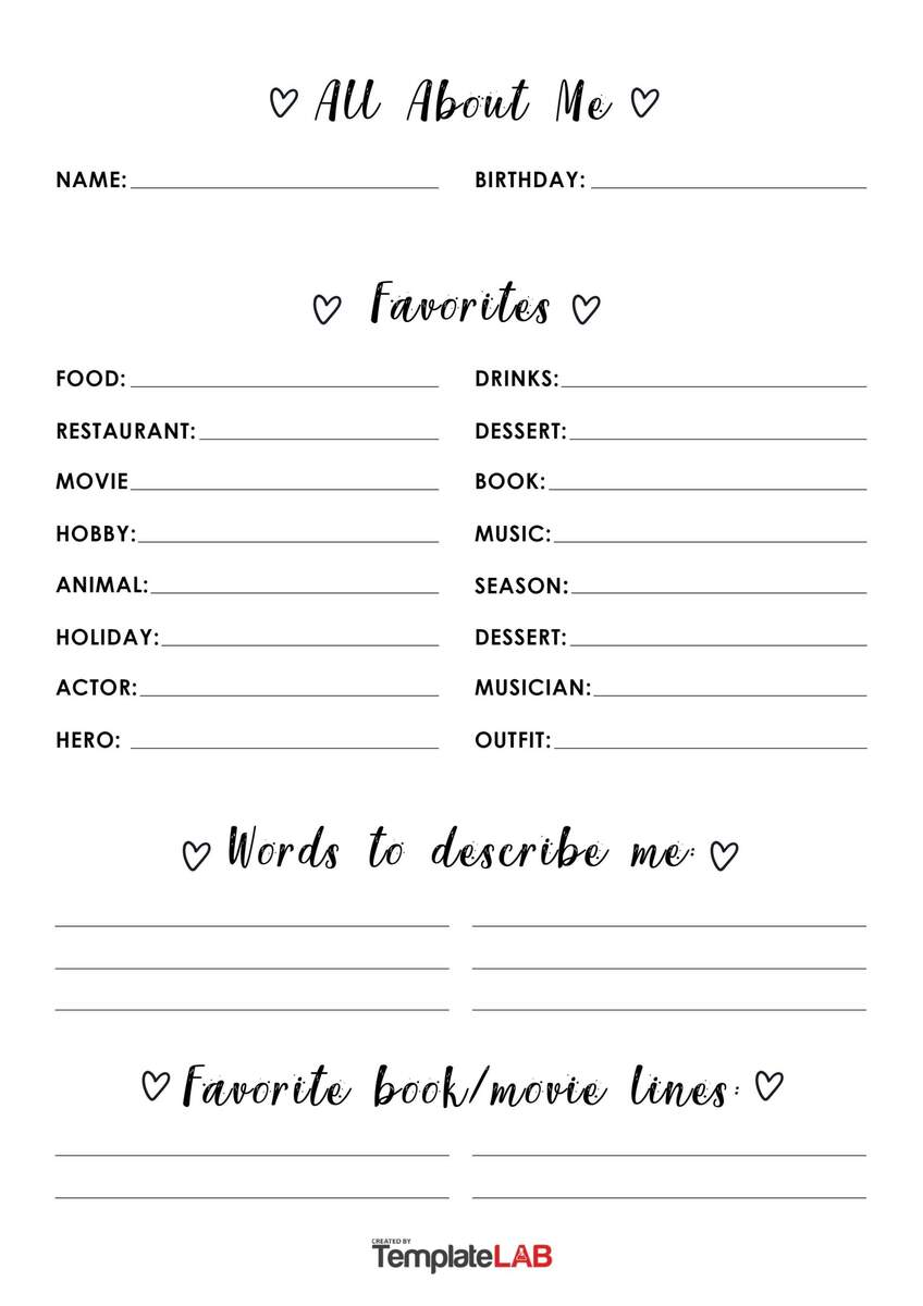19 Printable All About Me Templates FREE TemplateLab