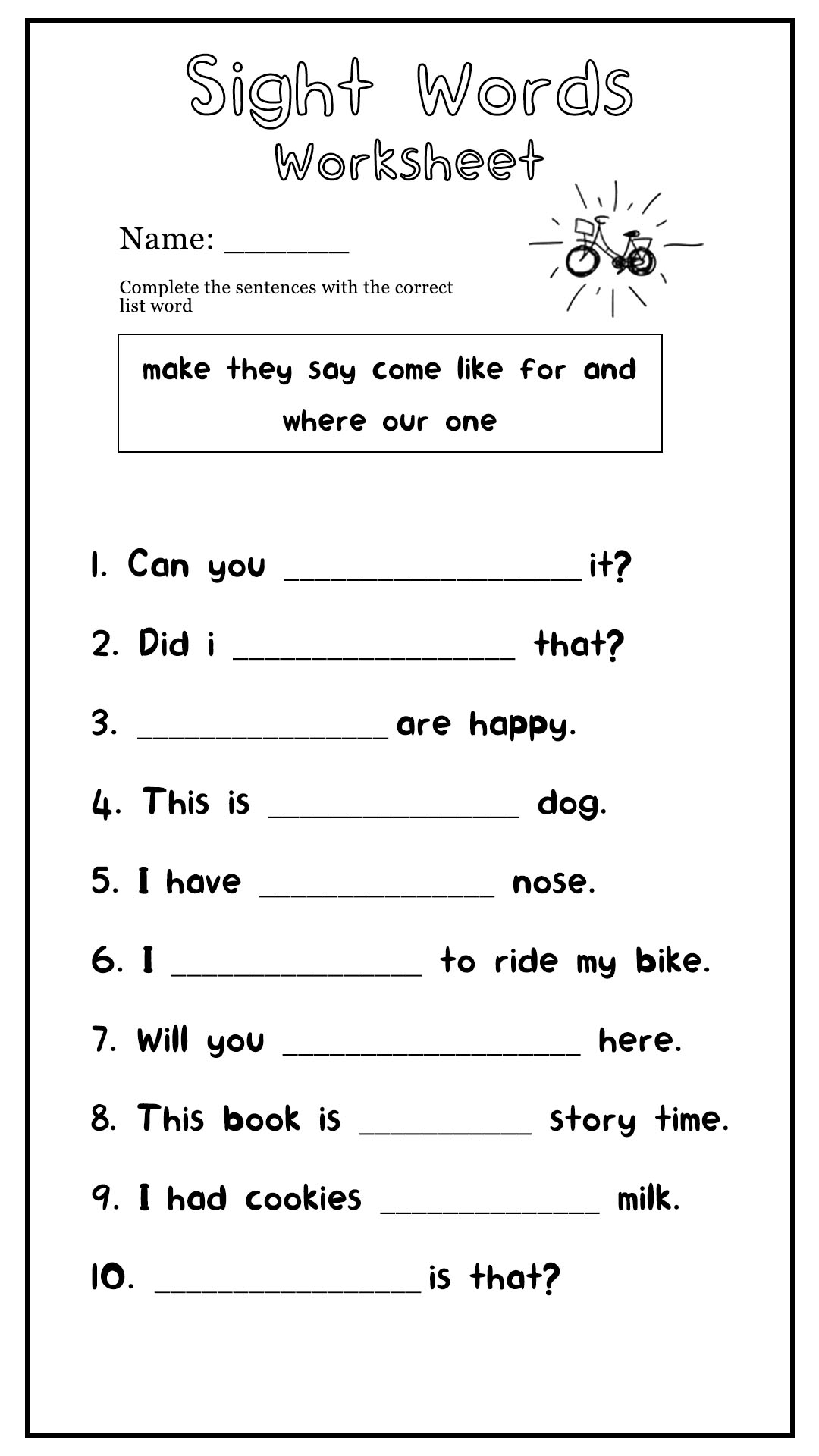 19 Sight Words Worksheets 5th Grade Free PDF At Worksheeto
