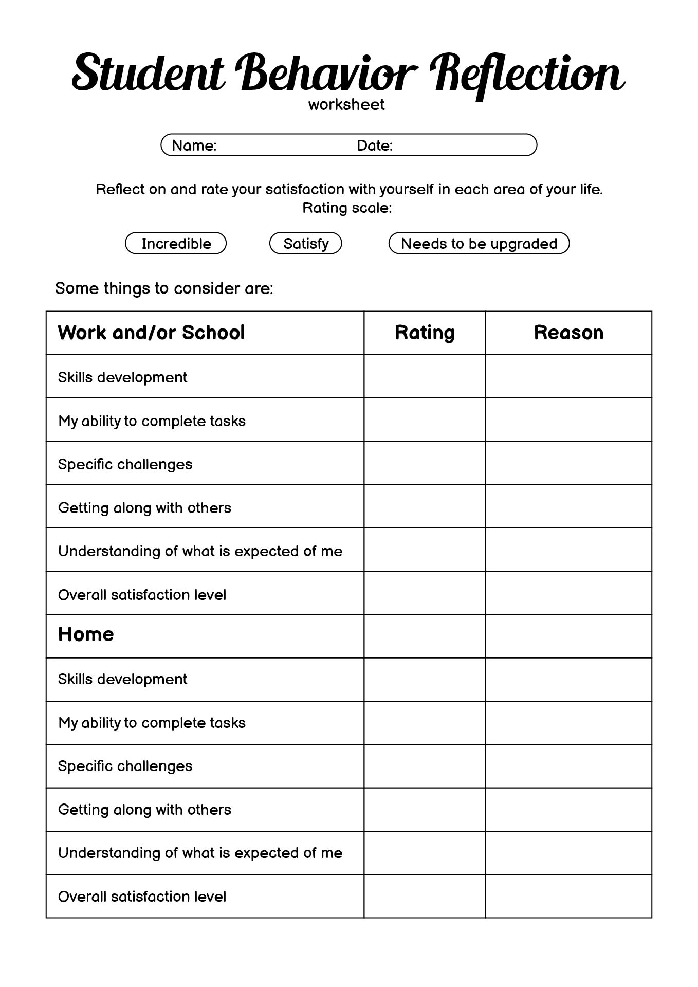 19 Student Behavior Reflection Worksheets Free PDF At Worksheeto 19 Student Behavior Reflection Worksheets Free PDF At Worksheeto
