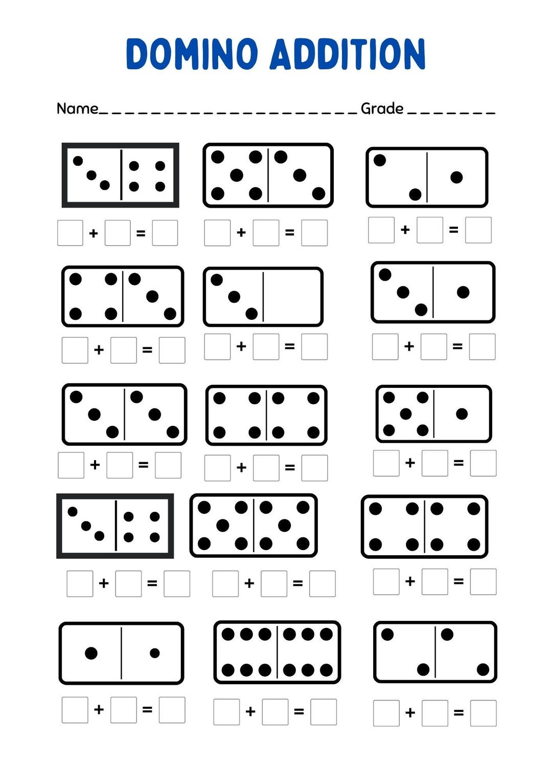 Domino Addition Worksheets Halloween Addition Within 10 Made By Teachers
