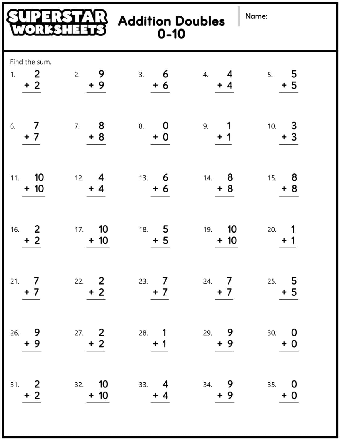 2nd Grade Addition Worksheets Superstar Worksheets 30 Printable Single Digit Addition Worksheets Preschool 2nd Grade Math Etsy
