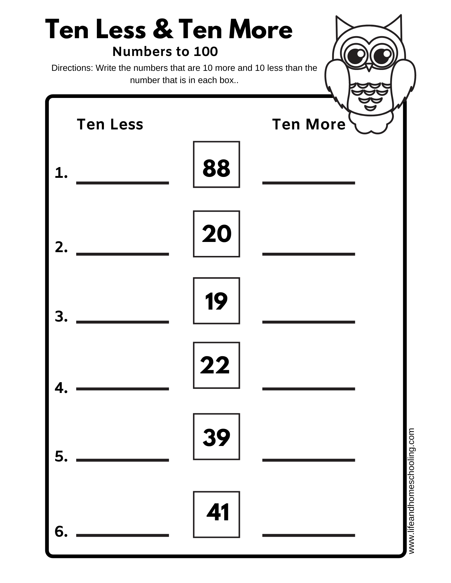 10 More 10 Less Worksheet Fun And Engaging Year 3 PDF Worksheets