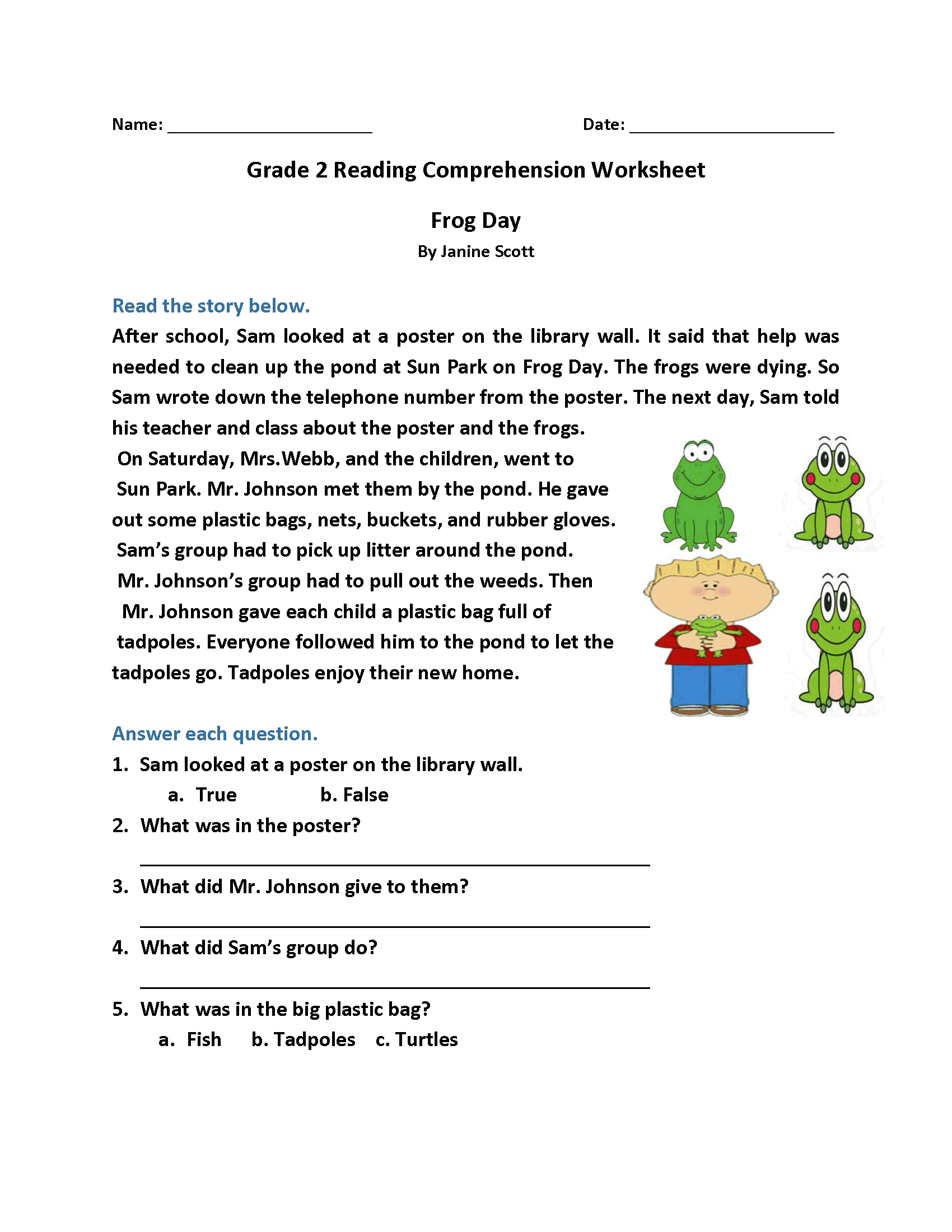 2nd Grade Reading Comprehension Worksheets Engaging Exercises For Young Learners