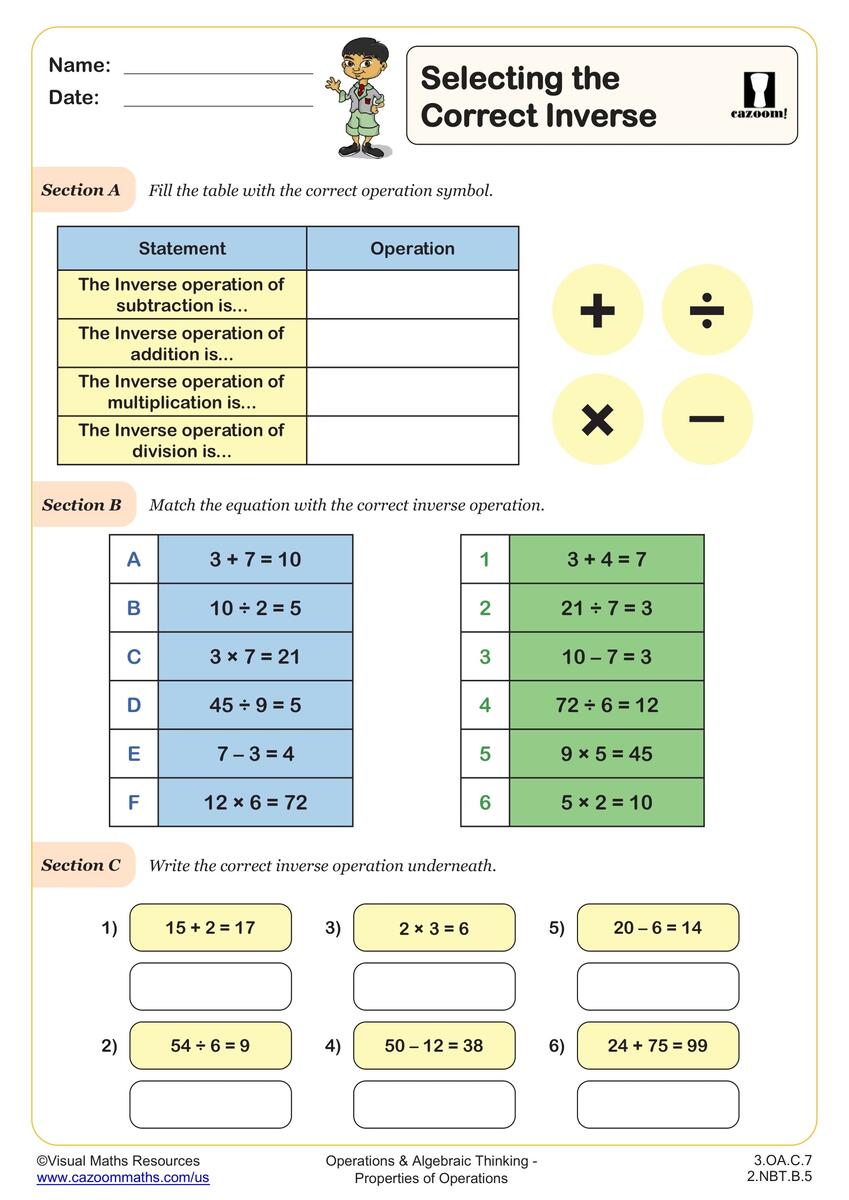 3 OA C 7 Worksheets Printable 3rd Grade Math Worksheets Cazoom Math