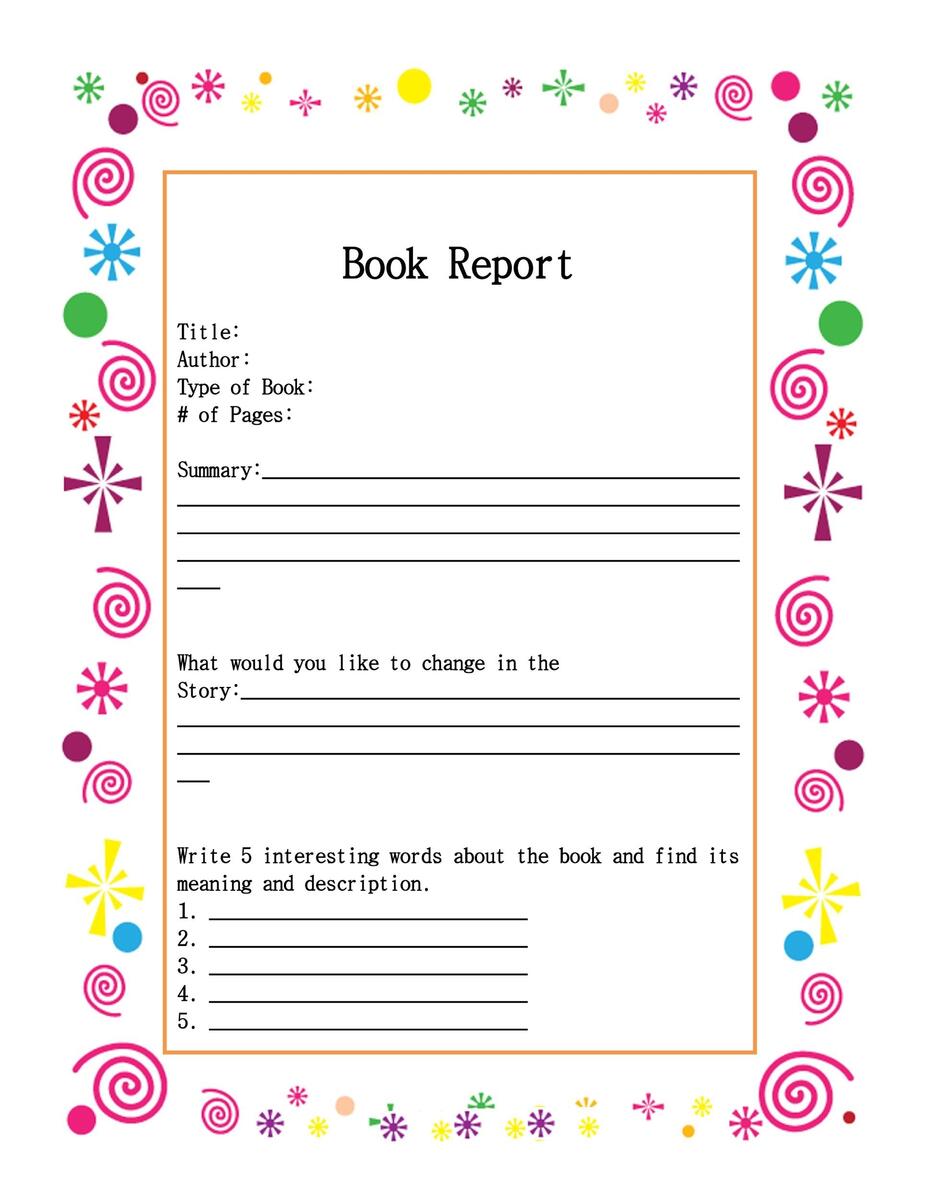 30 Book Report Templates Reading Worksheets 30 Book Report Templates Reading Worksheets