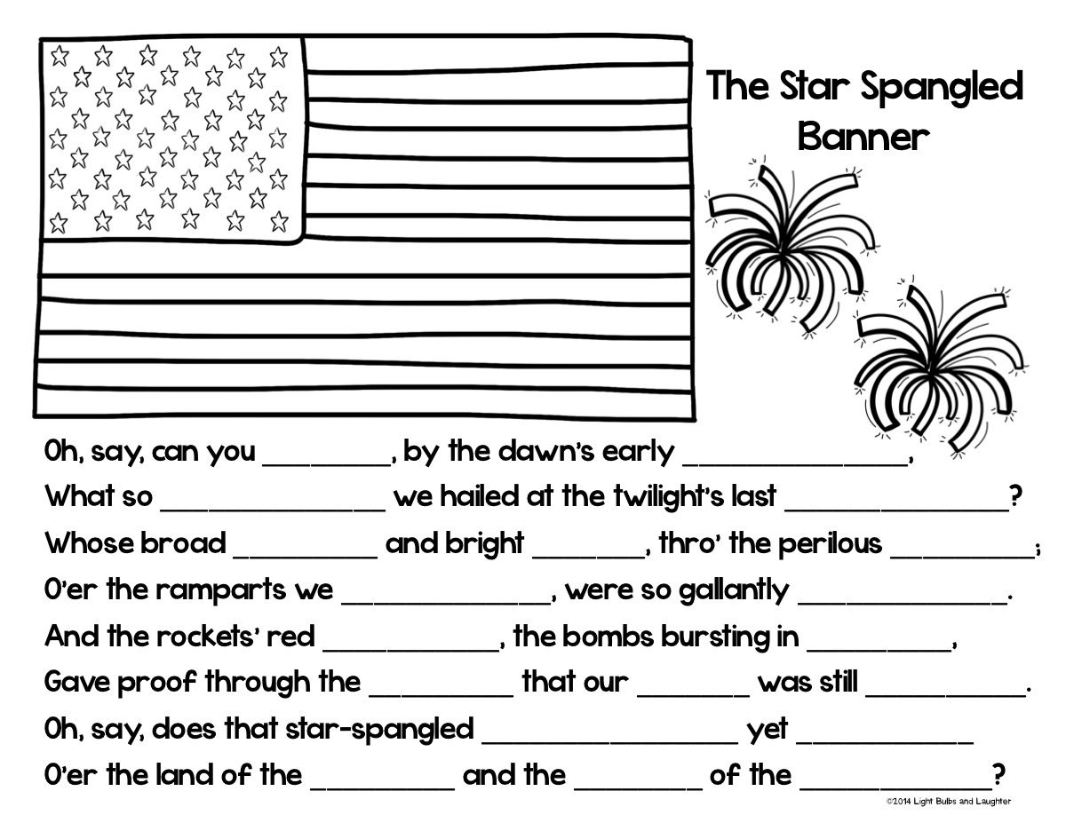 31 The Star Spangled Banner Ideas Star Spangled Banner Star Spangled Teaching Music Star Spangled Banner Fill In The Blank Worksheet Worksheets Library