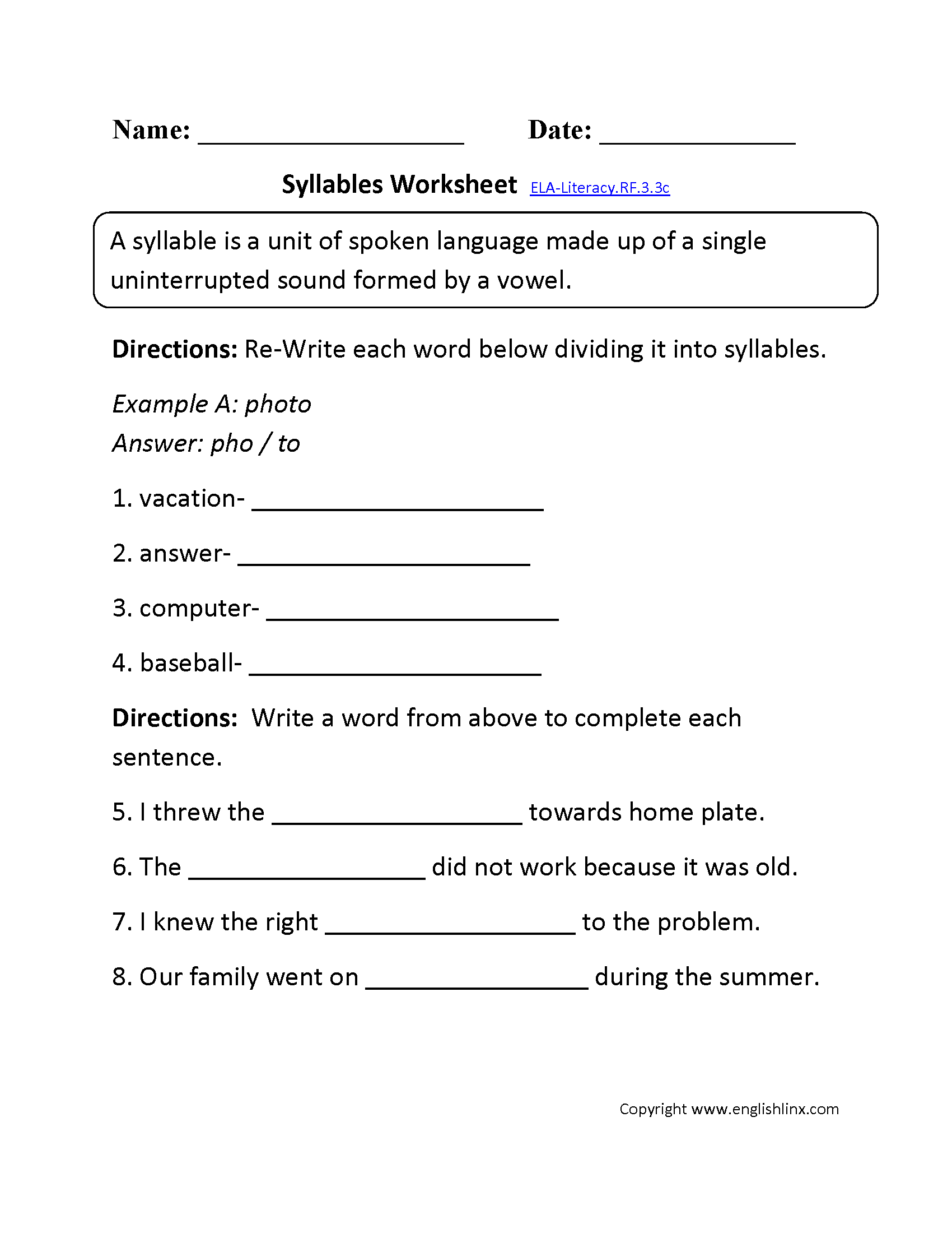 Third Grade Spelling Worksheets Printable Word Lists Practice Activities