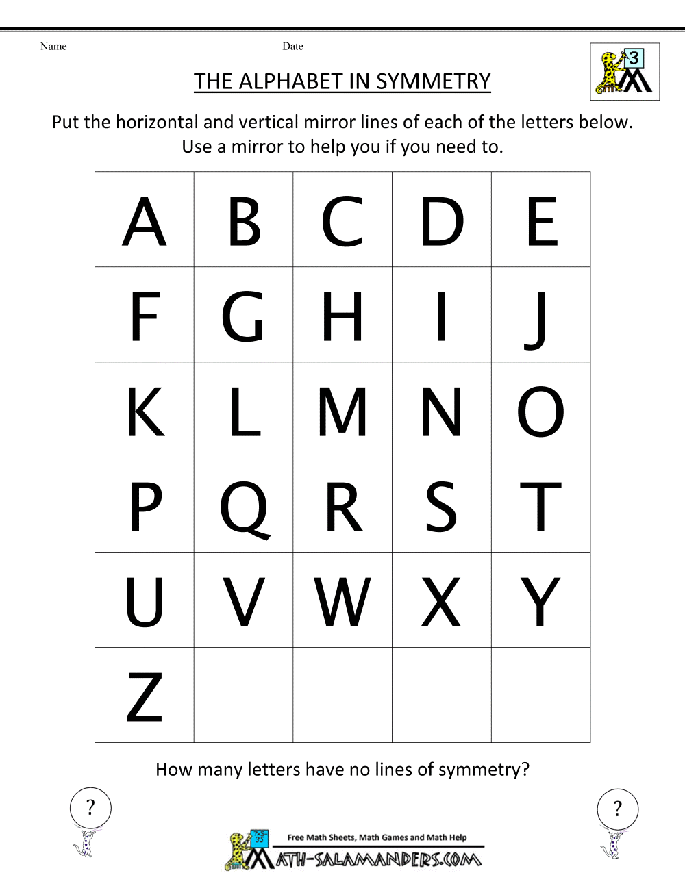 3rd Grade Geometry Worksheets Free Symmetry Worksheet For Grade 3 And 4 Worksheets Library