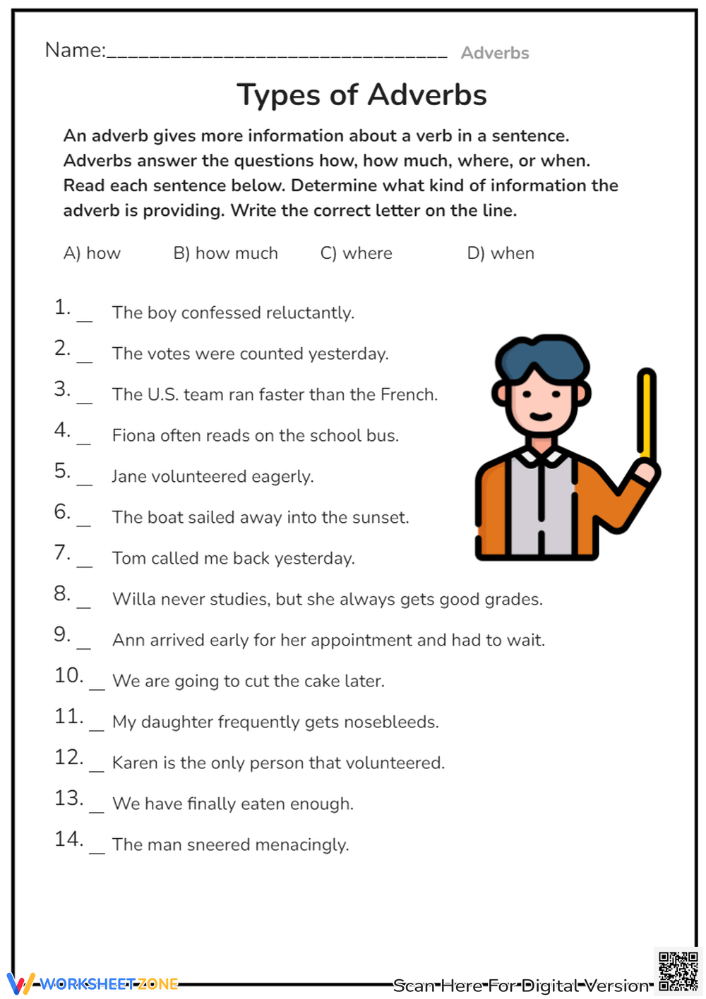 4th Grade Easter Adverbs Worksheets Printable