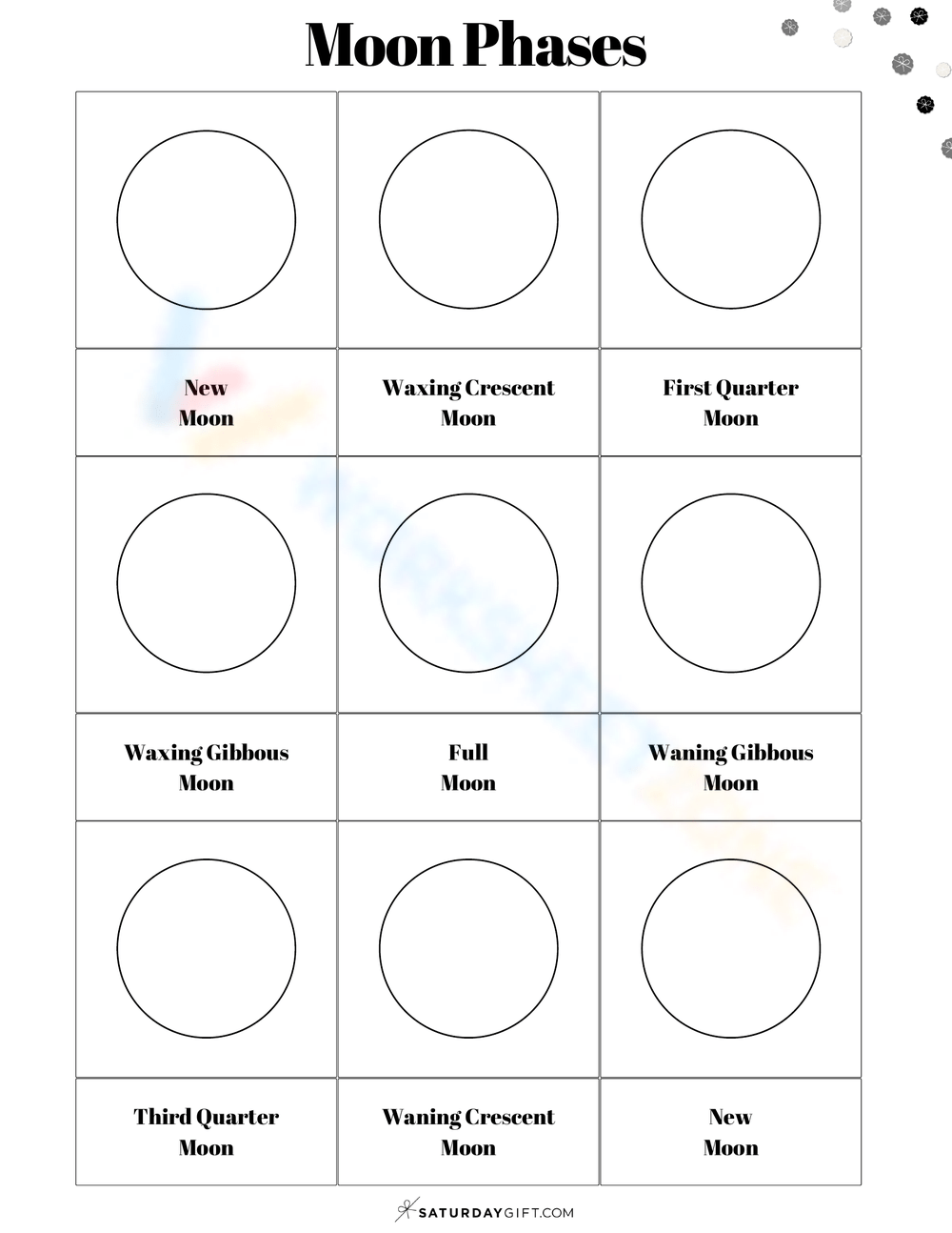Moon Phases Free Worksheet SKOOLGO
