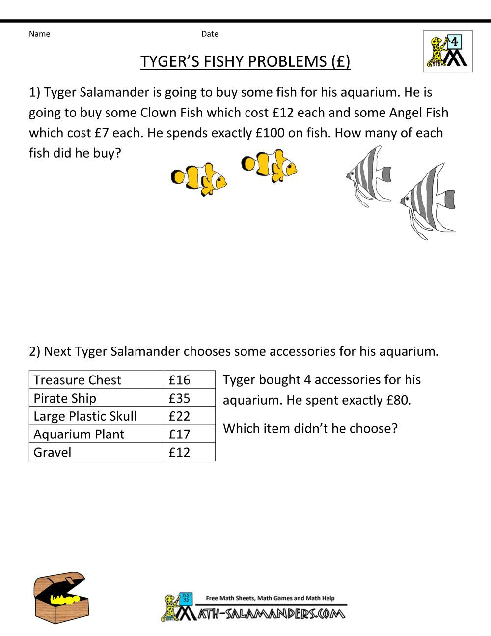 4th Grade Math Problems