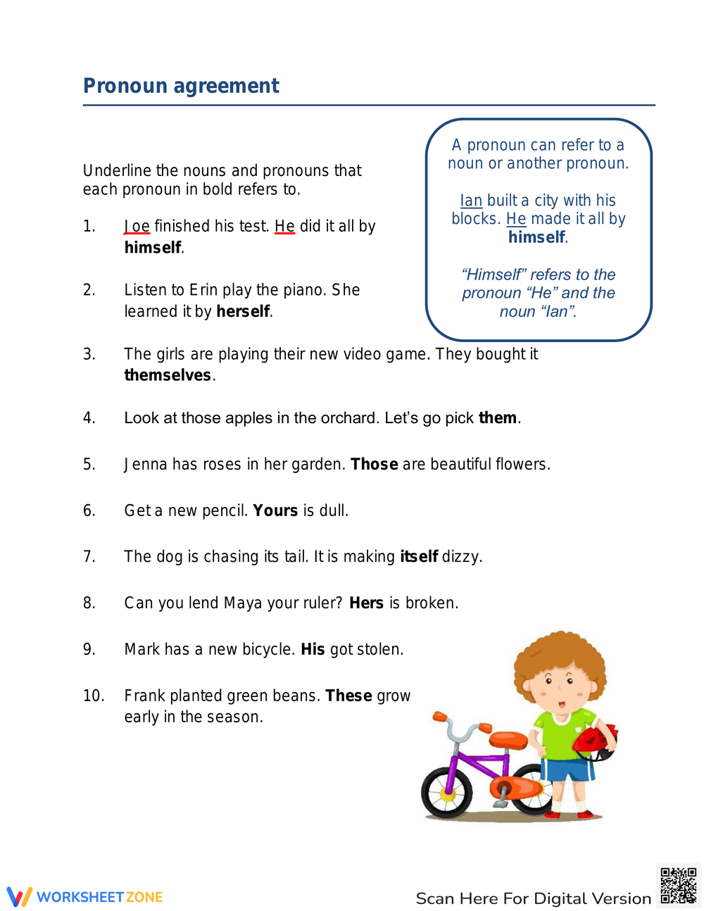 4th Grade Pronoun Antecedent Agreement Worksheets