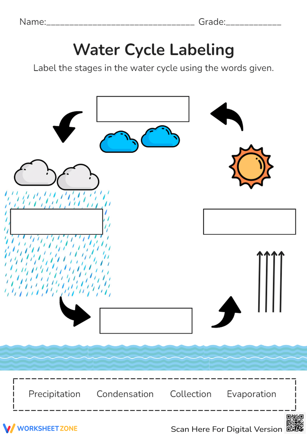 Printable Water Cycle Worksheet For Kids SKOOLGO