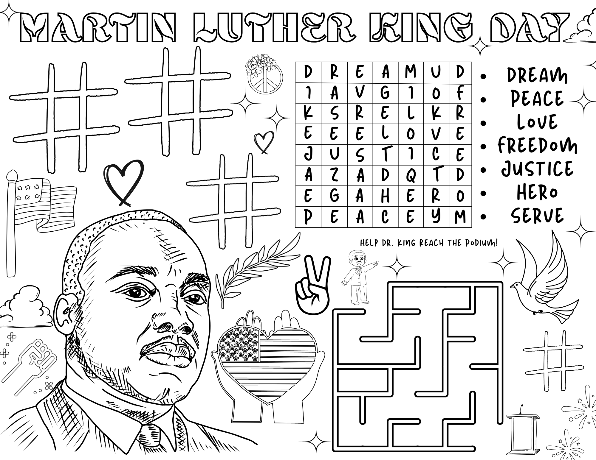 5 Free Printable Martin Luther King Day Activities And Coloring Pages 5 Free Printable Martin Luther King Day Activities And Coloring Pages