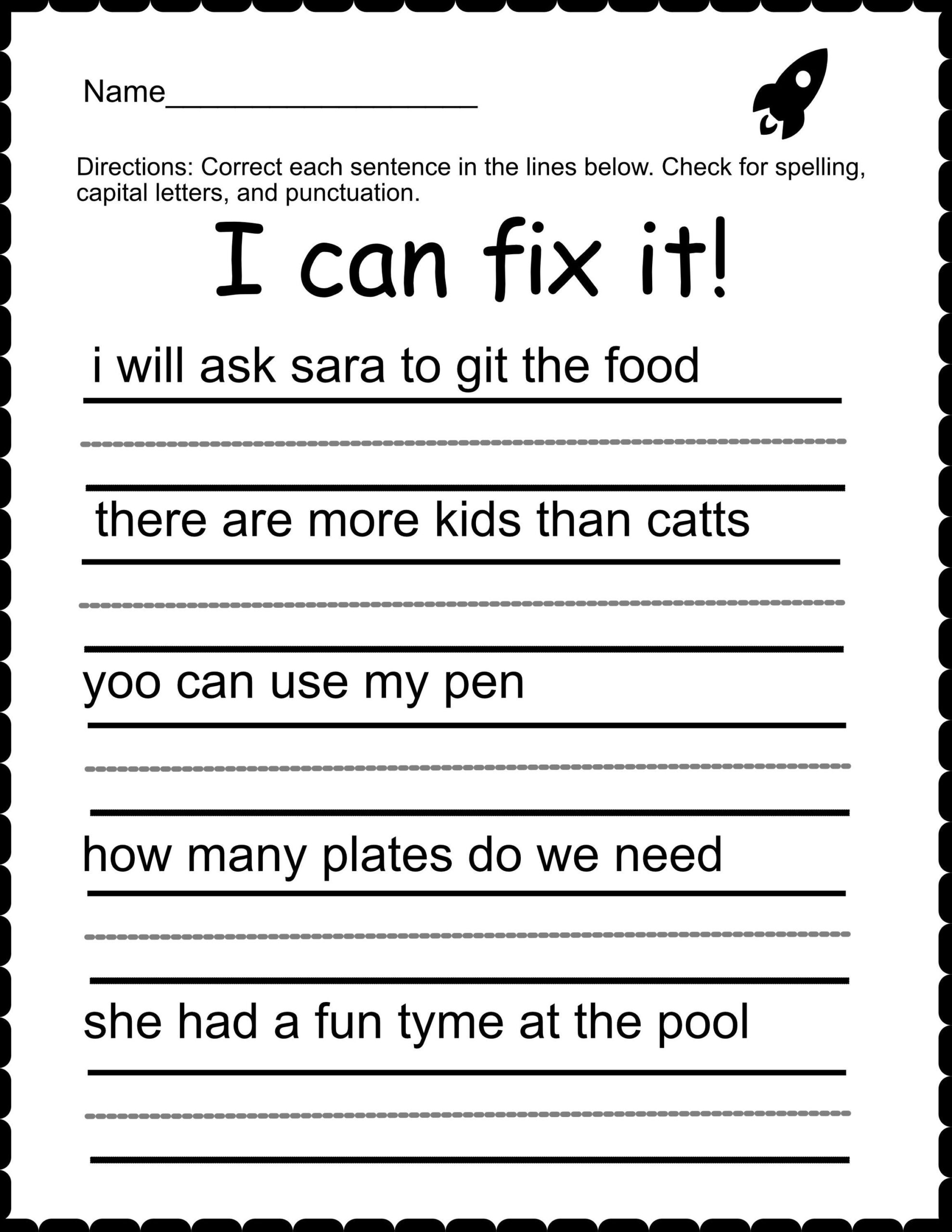 50 Printable 1st Through 3rd Grade Fix A Sentence Examples Spelling Writing Etsy 50 Printable 1st Through 3rd Grade Fix A Sentence Examples Spelling Writing Etsy