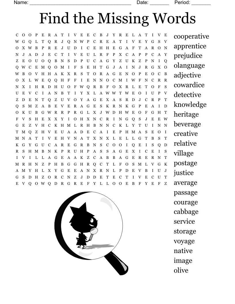5th Grade Vocabulary Word Search WordMint