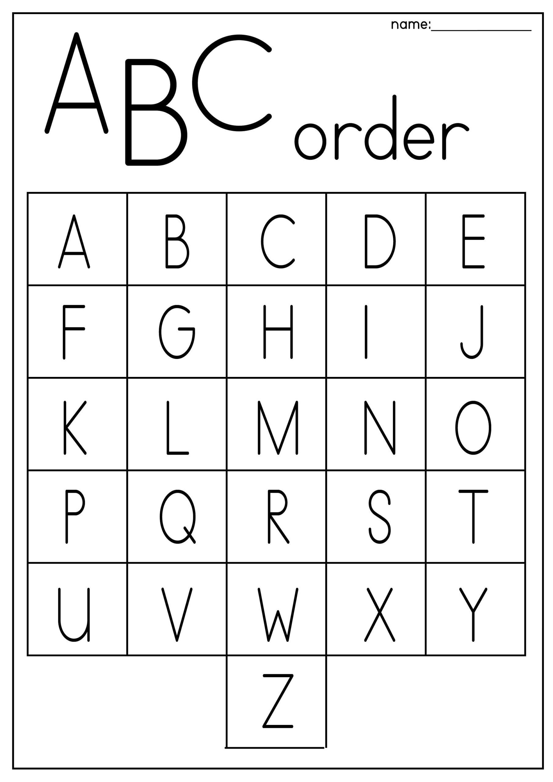Alphabetical Order Worksheets Create With Storyboard That