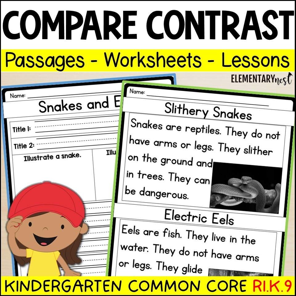 Compare And Contrast CCSS RL 5 3 Supplemental Worksheets For The Common Core By Teach Simple