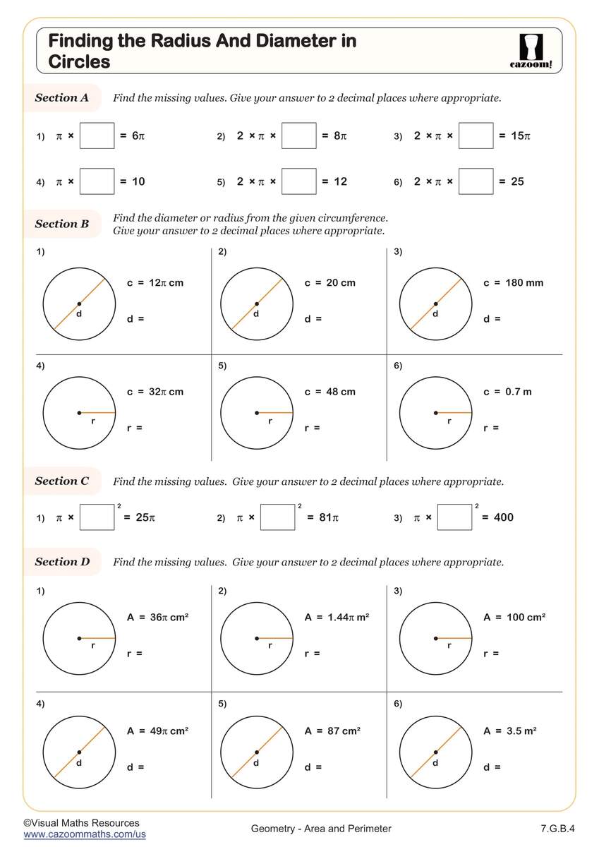 7th Grade Circles Worksheets PDF Printable Worksheets Cazoom Math Parts Of A Circle Worksheet