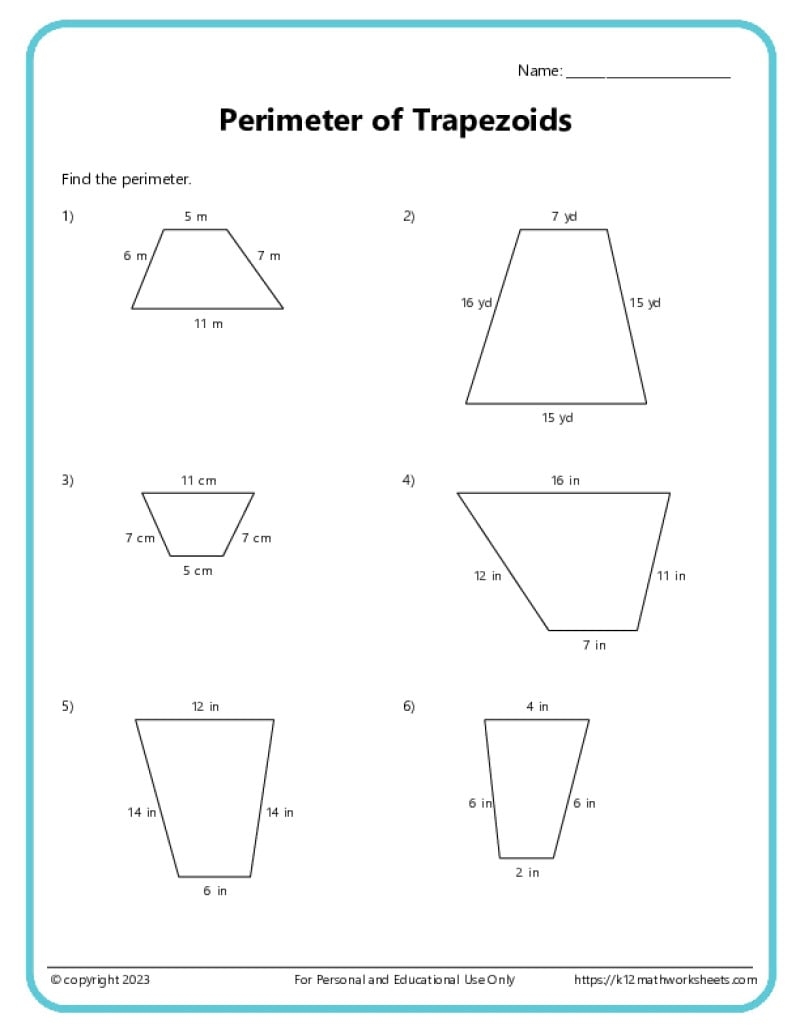 7th Grade Geometry Worksheets