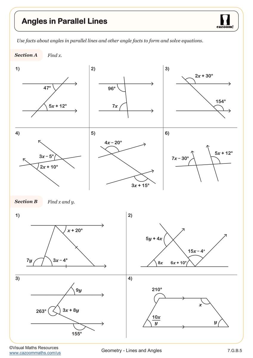 7th Grade Geometry Worksheets Printable PDF Math Worksheets Cazoom Math