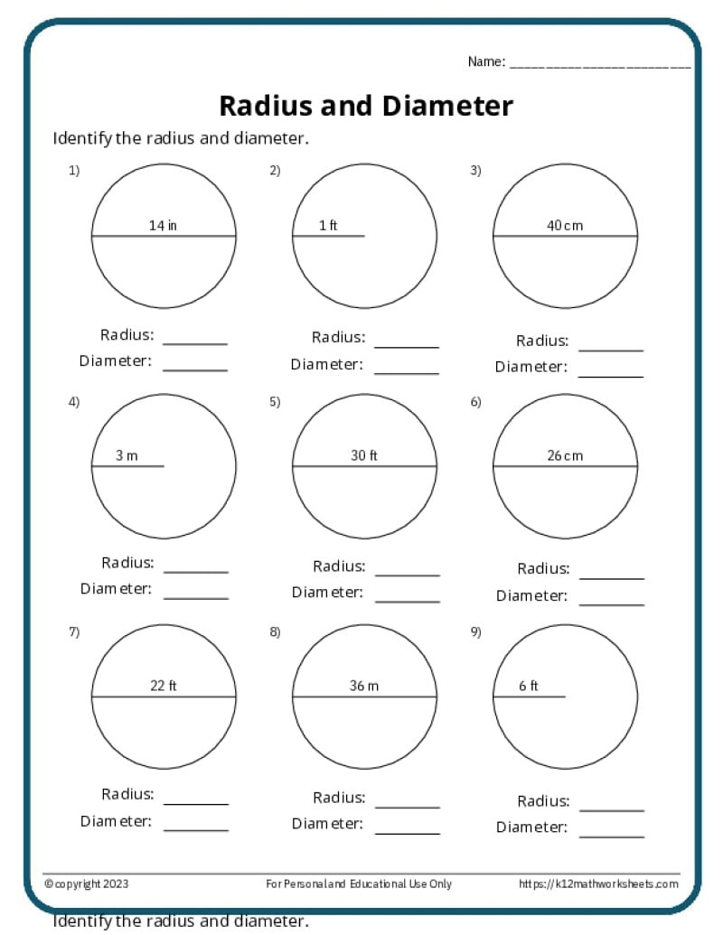 7th Grade Geometry Worksheets