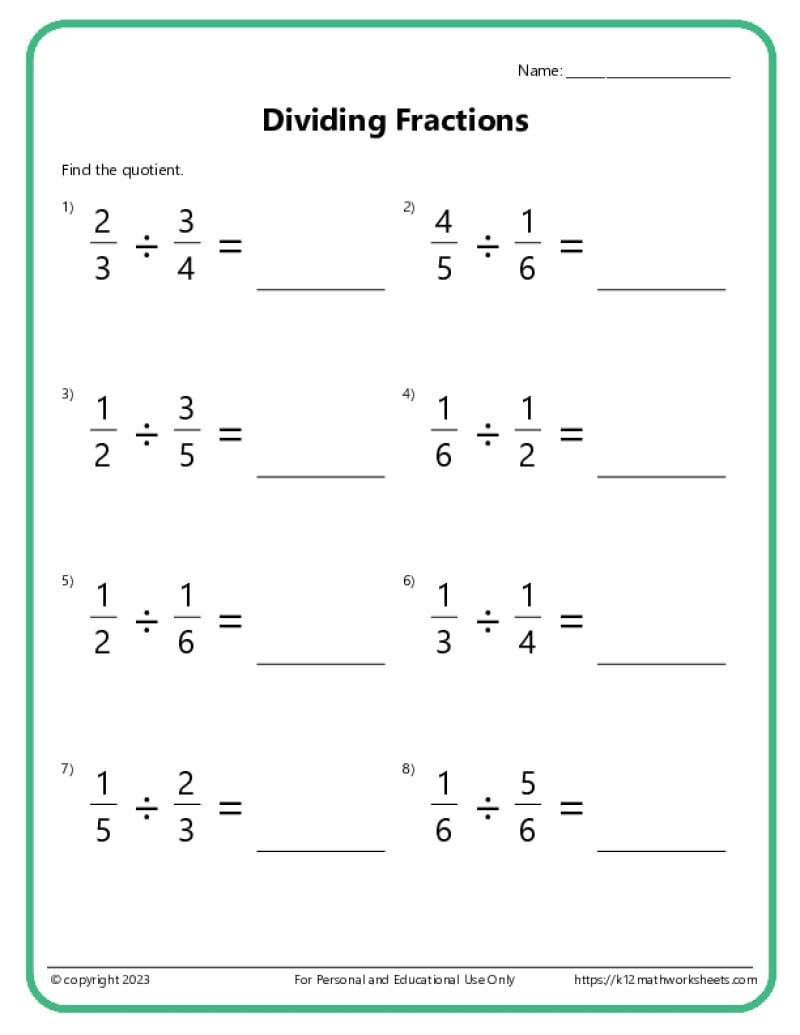 7th Grade Math Worksheets