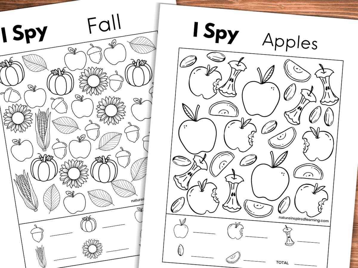 8 Fall I Spy Printables Nature Inspired Learning