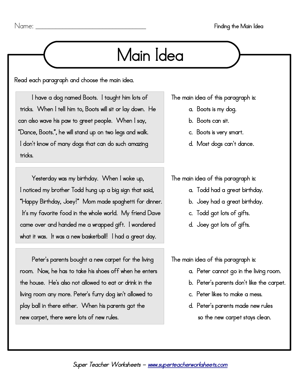 8 Main Idea Reading Main Idea 3rd Grade Reading 2nd Grade Reading
