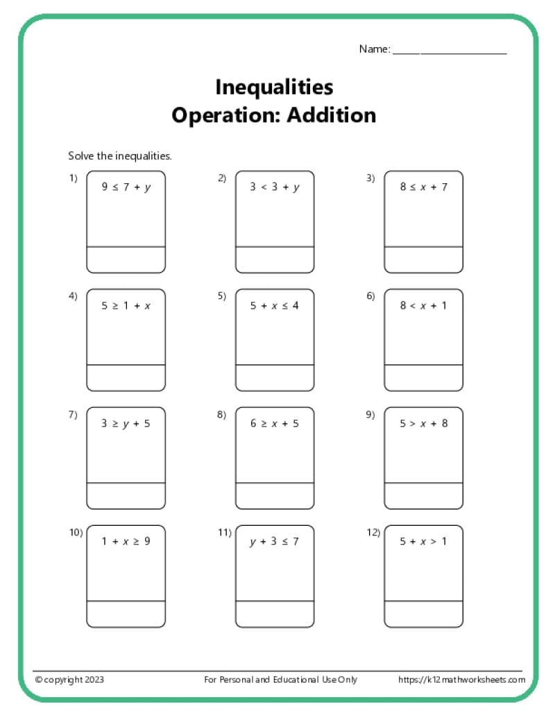 8th Grade Algebra Worksheets 8th Grade Algebra Worksheets