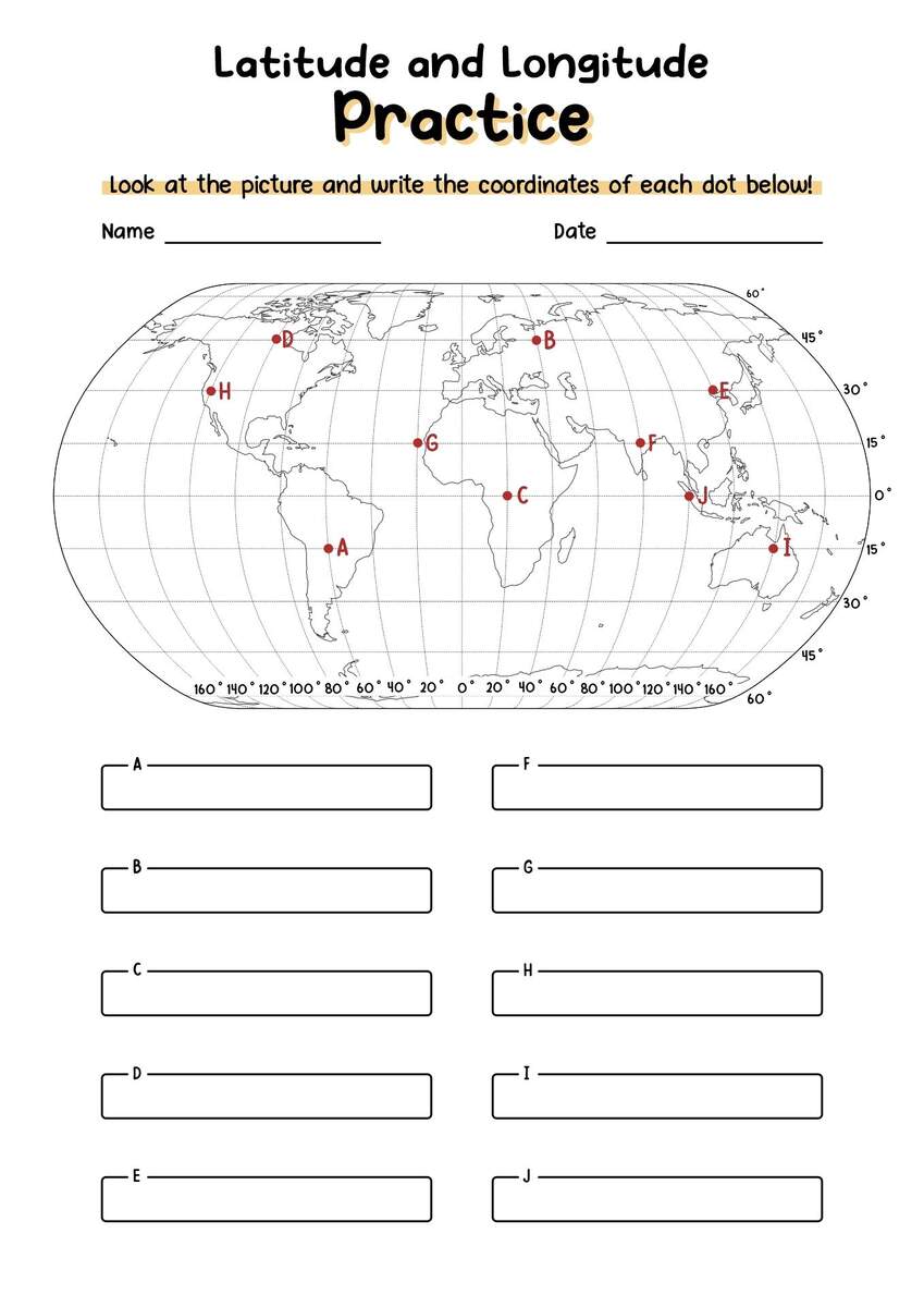 Free Collection Of Latitude And Longitude Worksheets Worksheets Library