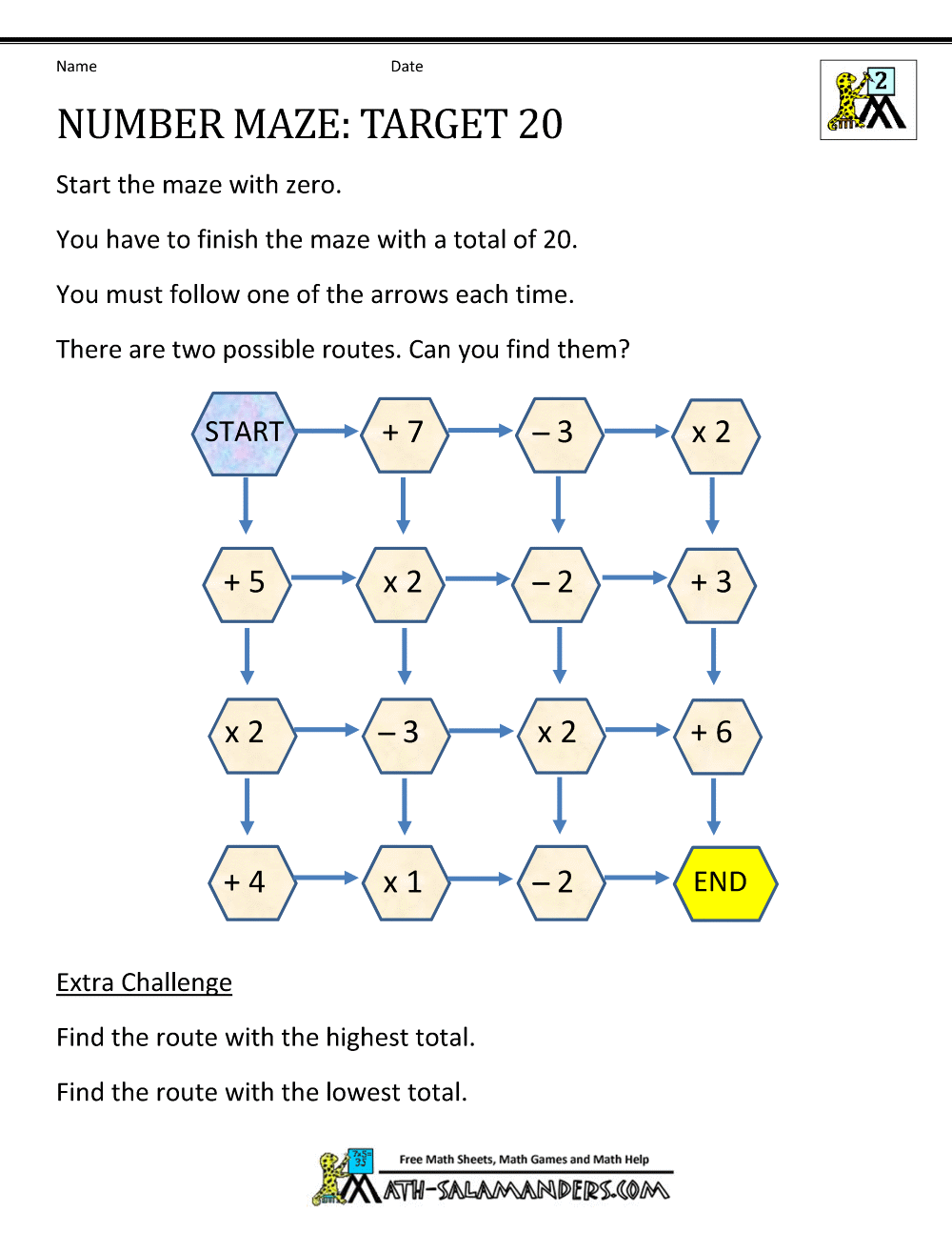 Add And Subtract Within 20
