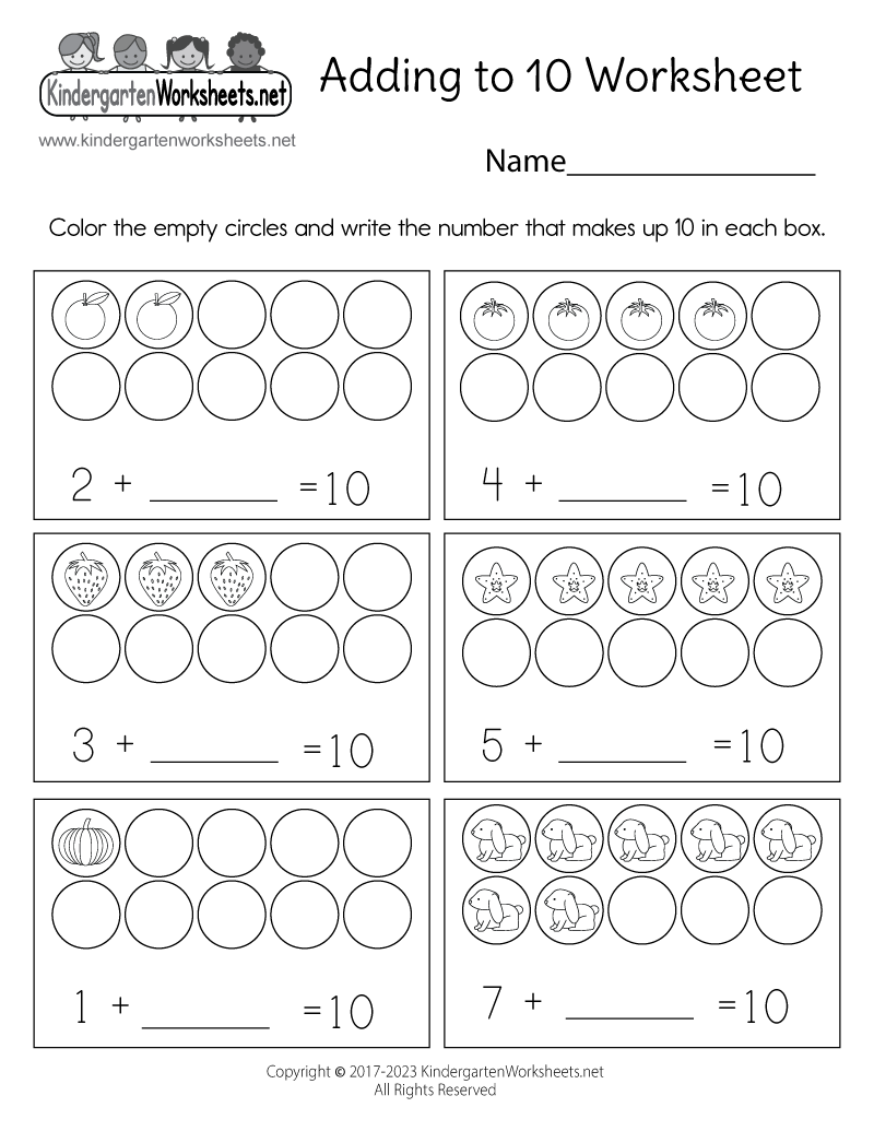 Free Addition To 10 Ten Frames Worksheet Worksheets4Free