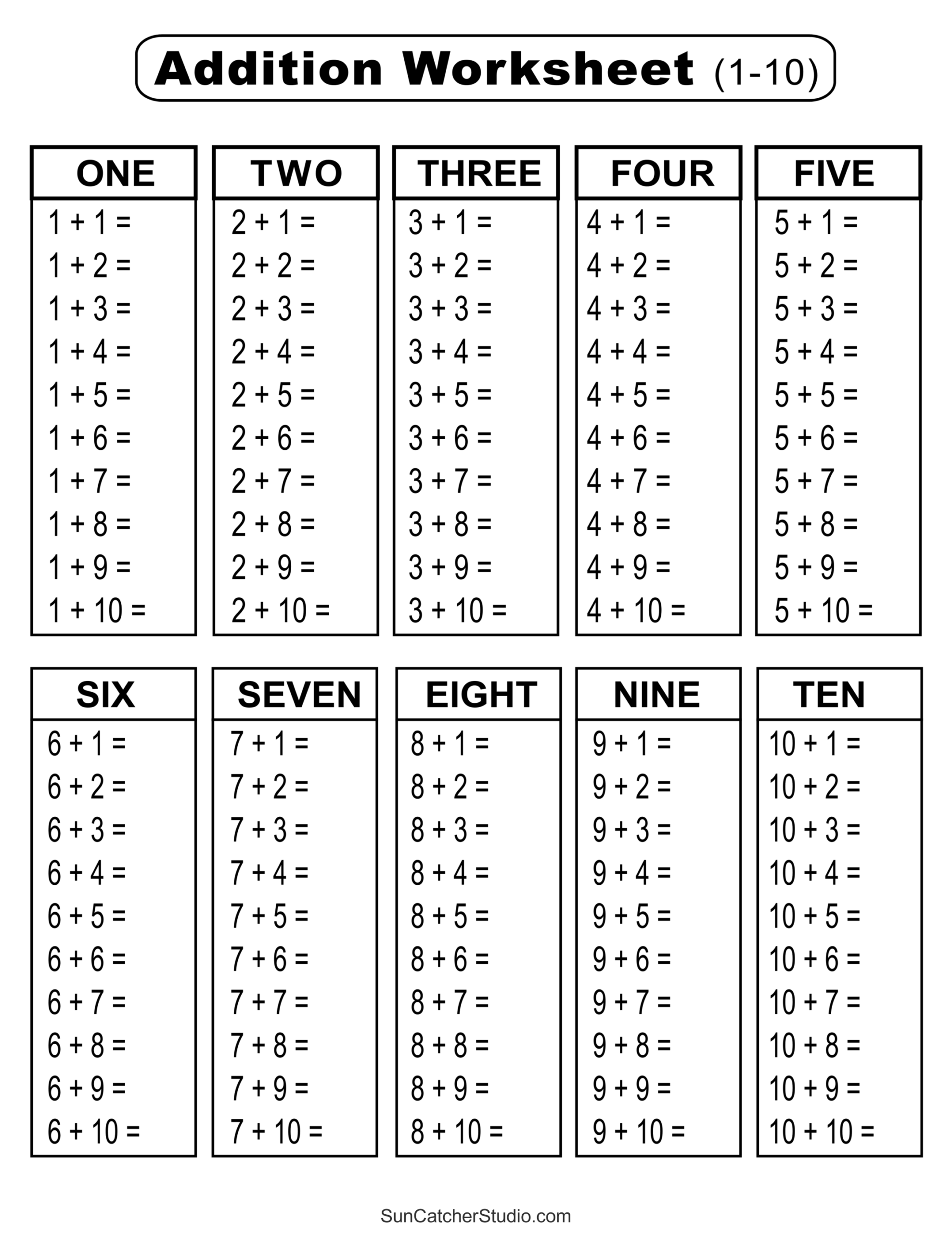 Addition Worksheets Free Printable Easy Math Problems Free Printables Lettering SVG Files Tools Apps
