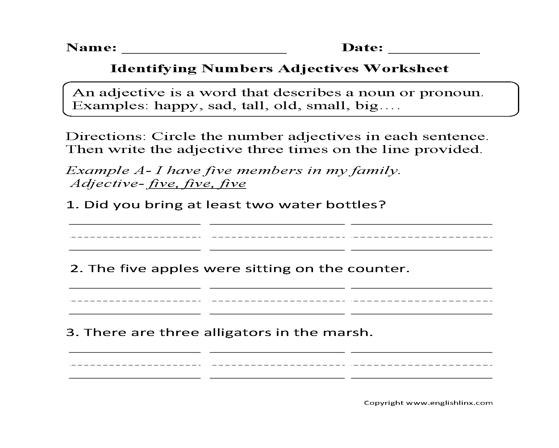 Using Adjectives 5 Worksheet Worksheets Library