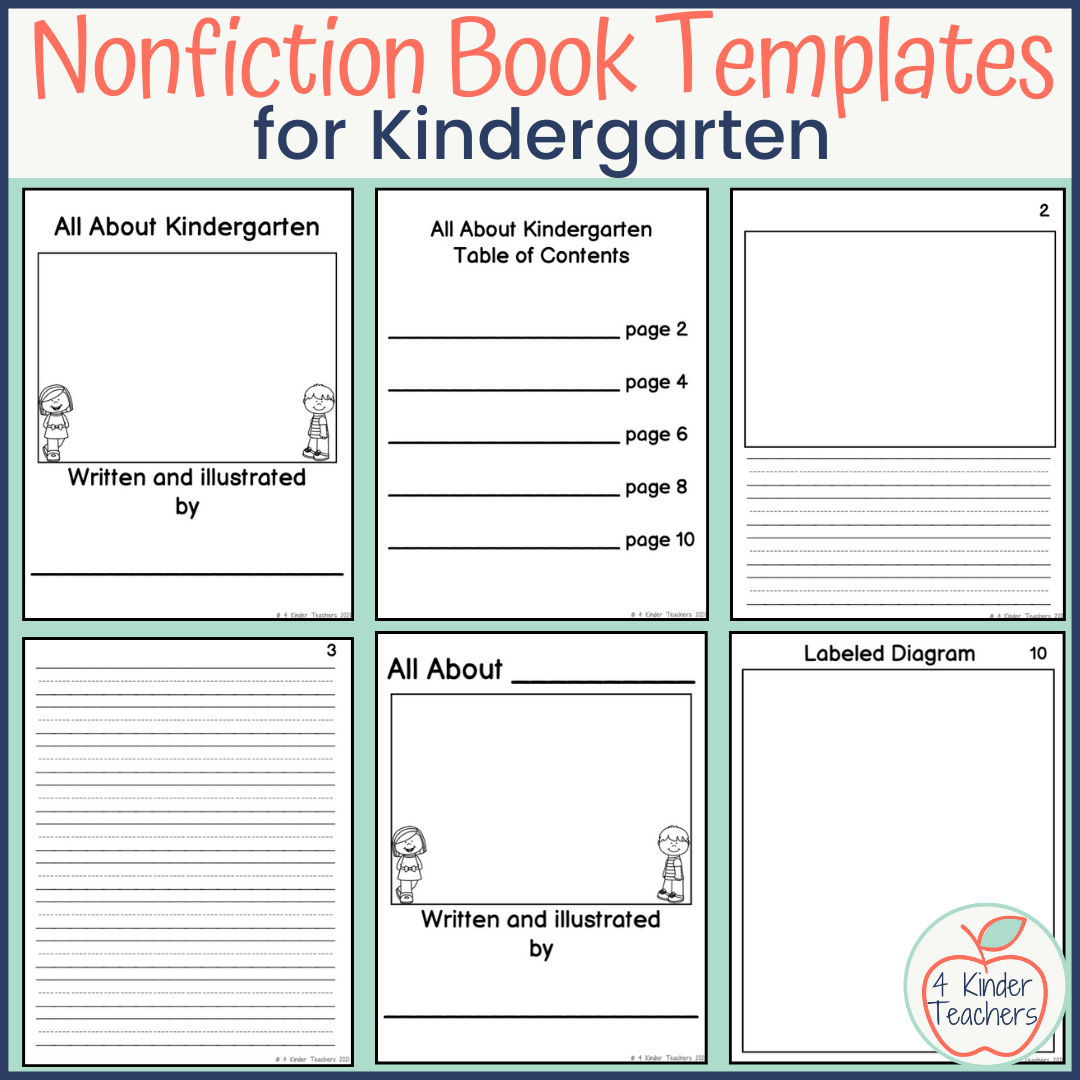 All About Books Nonfiction Book Template 4 Kinder Teachers