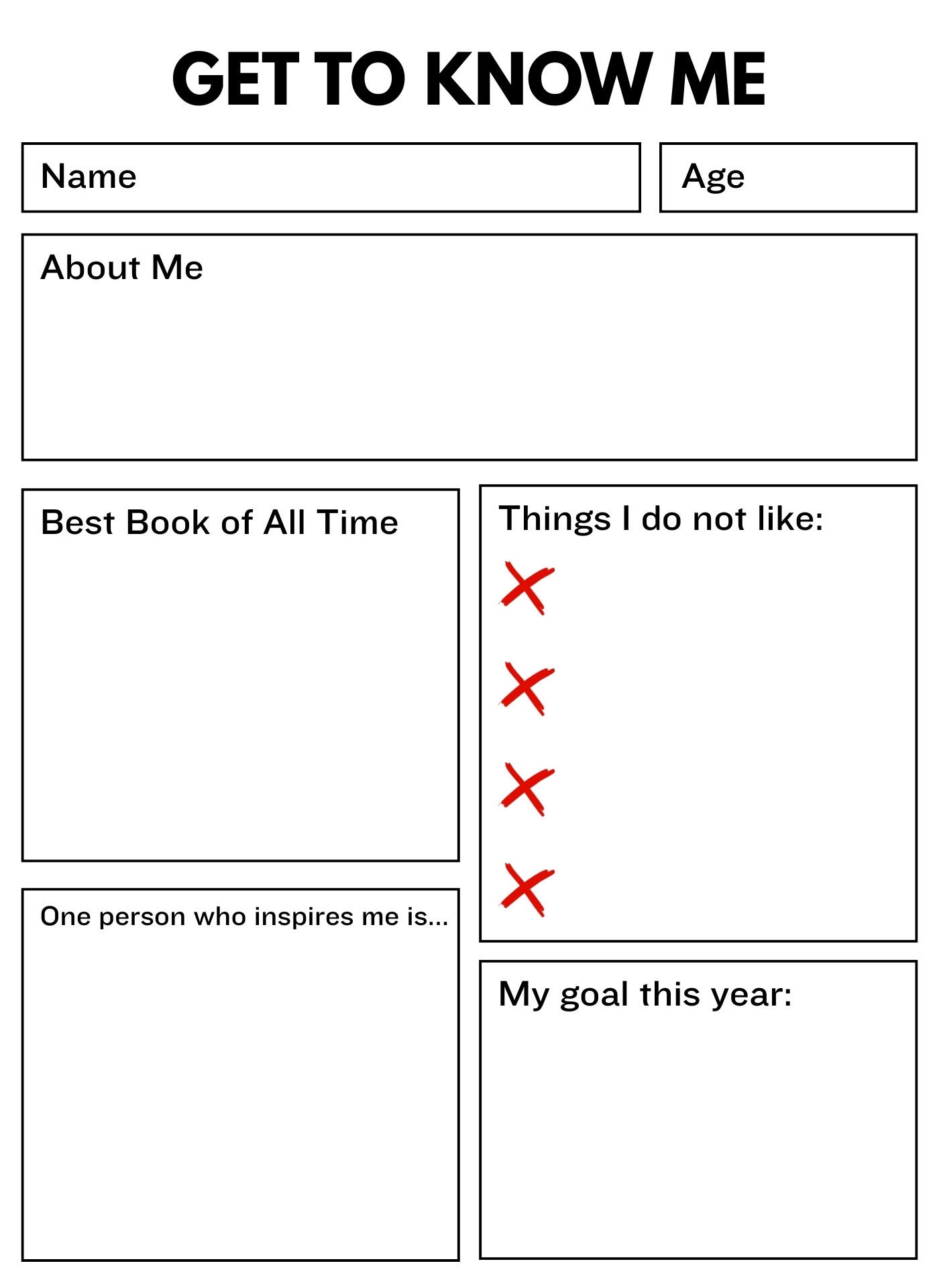 All About Me Adult 20 Free PDF Printables Printablee